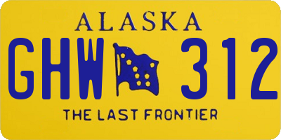 AK license plate GHW312