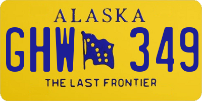 AK license plate GHW349