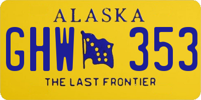 AK license plate GHW353