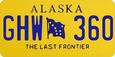 AK license plate GHW360