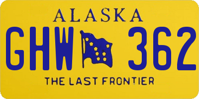 AK license plate GHW362