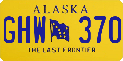 AK license plate GHW370