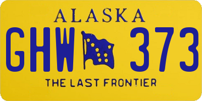 AK license plate GHW373