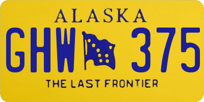 AK license plate GHW375
