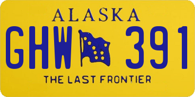 AK license plate GHW391