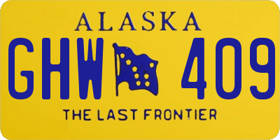 AK license plate GHW409
