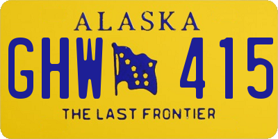 AK license plate GHW415