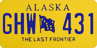 AK license plate GHW431