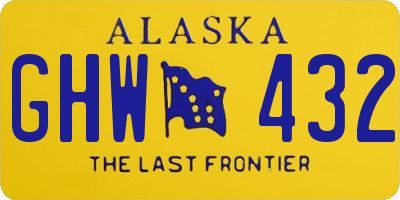 AK license plate GHW432