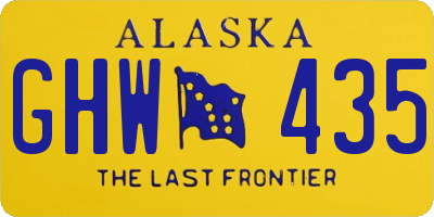AK license plate GHW435