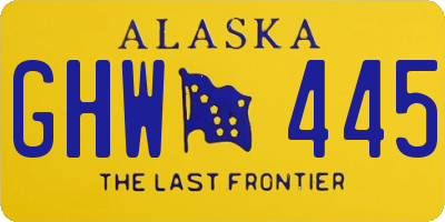 AK license plate GHW445