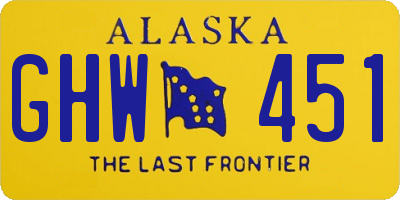 AK license plate GHW451