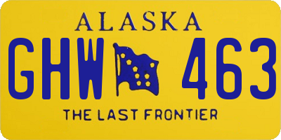 AK license plate GHW463