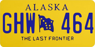 AK license plate GHW464