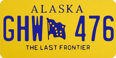 AK license plate GHW476