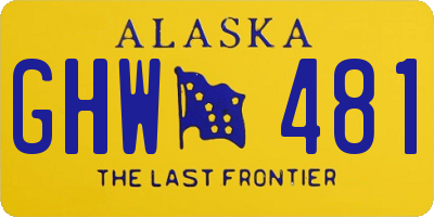 AK license plate GHW481