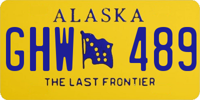 AK license plate GHW489