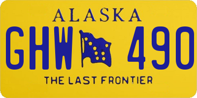 AK license plate GHW490