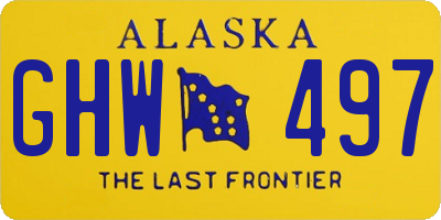 AK license plate GHW497