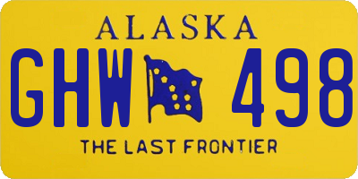 AK license plate GHW498
