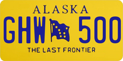 AK license plate GHW500
