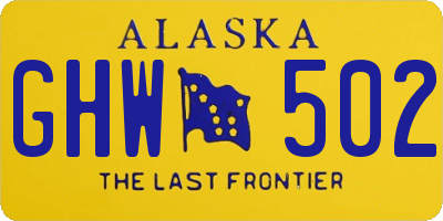 AK license plate GHW502