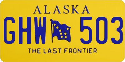 AK license plate GHW503