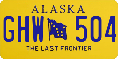 AK license plate GHW504