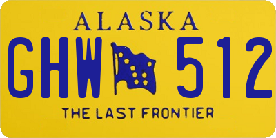 AK license plate GHW512