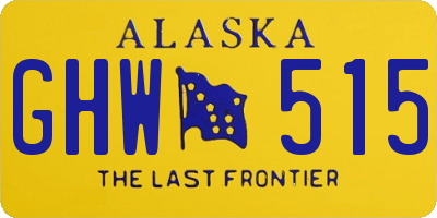 AK license plate GHW515