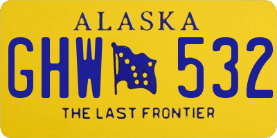 AK license plate GHW532