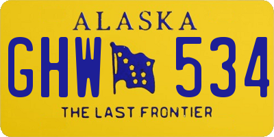 AK license plate GHW534