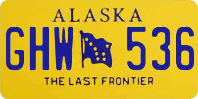 AK license plate GHW536