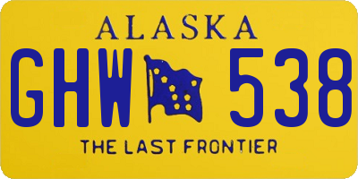AK license plate GHW538