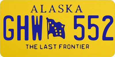 AK license plate GHW552