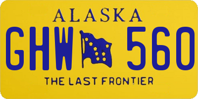 AK license plate GHW560