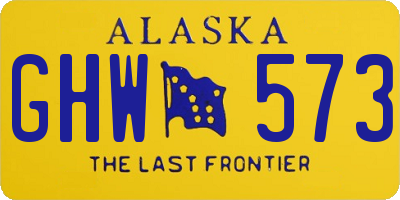 AK license plate GHW573