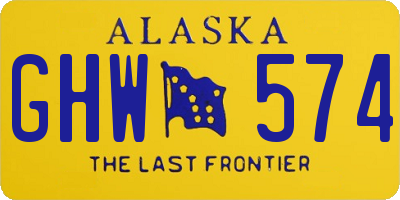 AK license plate GHW574
