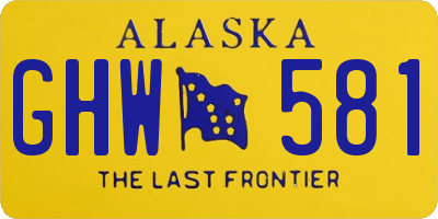 AK license plate GHW581