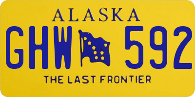 AK license plate GHW592