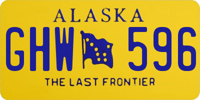 AK license plate GHW596