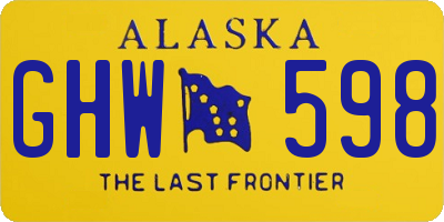 AK license plate GHW598