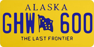 AK license plate GHW600