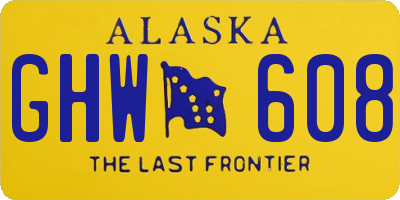 AK license plate GHW608