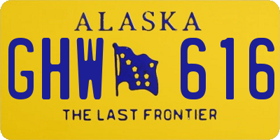 AK license plate GHW616