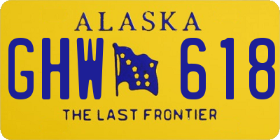 AK license plate GHW618