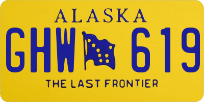 AK license plate GHW619