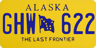 AK license plate GHW622