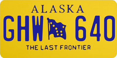 AK license plate GHW640
