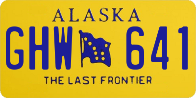 AK license plate GHW641